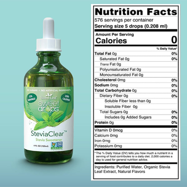 SweetLeaf Sweet Drops Liquid Stevia Sweetener, Organic, Zero Calorie, Keto Friendly, Natural Flavor