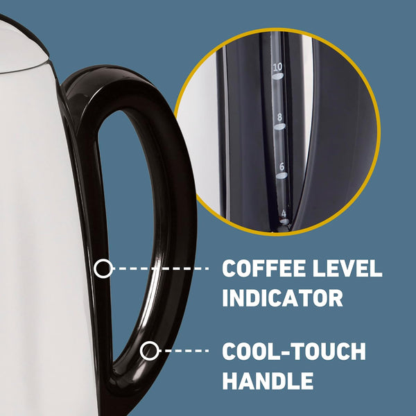 West Bend Electric Percolator Classic Style Coffee Maker with Stainless Steel Parts and 12-Cup Capacity