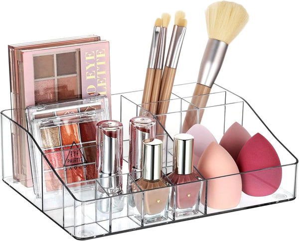 3 Tier Clear Makeup Organizer with Drawer for Countertop and Bathroom Vanity
