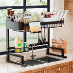 Adjustable Over Sink Dish Drying Rack with Snap-On Design