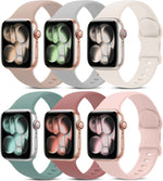 6 Pack Sport Bands Compatible with Apple Watch Band 38mm 40mm 41mm 42mm 44mm 45mm 49mm 46mm,Silicone Waterproof Strap for iWatch Apple Watch Series 11 10 9 Ultra 8 7 6 5 4 3 2 1 SE Women Men