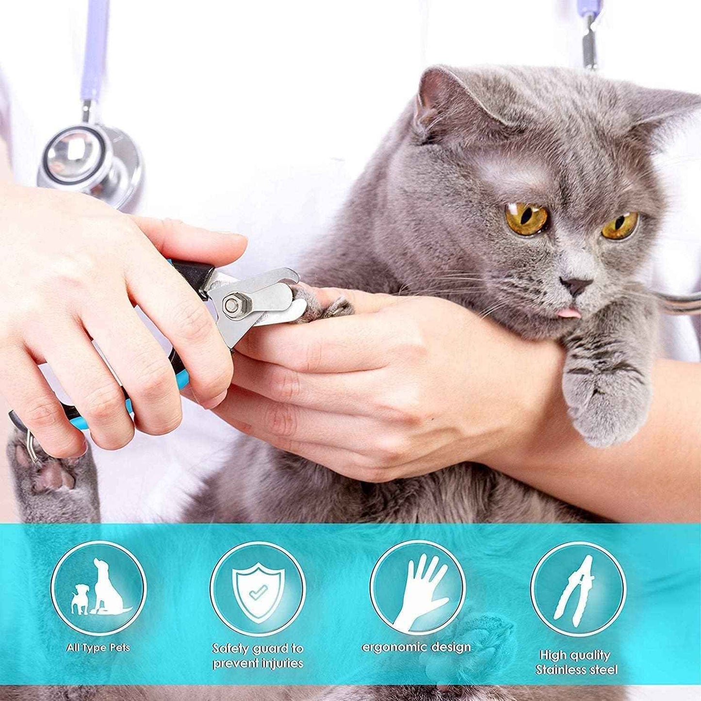 Candure Dog Nail Clippers and Trimmer with Safety Guard to Avoid Over-Cutting Toe Nails Professional Grooming Pet Nail Clipper with Nail File for Small Medium-Large Breeds