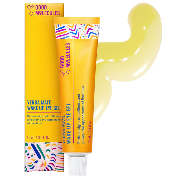 Good Molecules Yerba Mate Wake Up Eye Gel - Hydrating Under Eye Cream with Hyaluronic Acid and Caffeine for Dark Circles and Puffiness