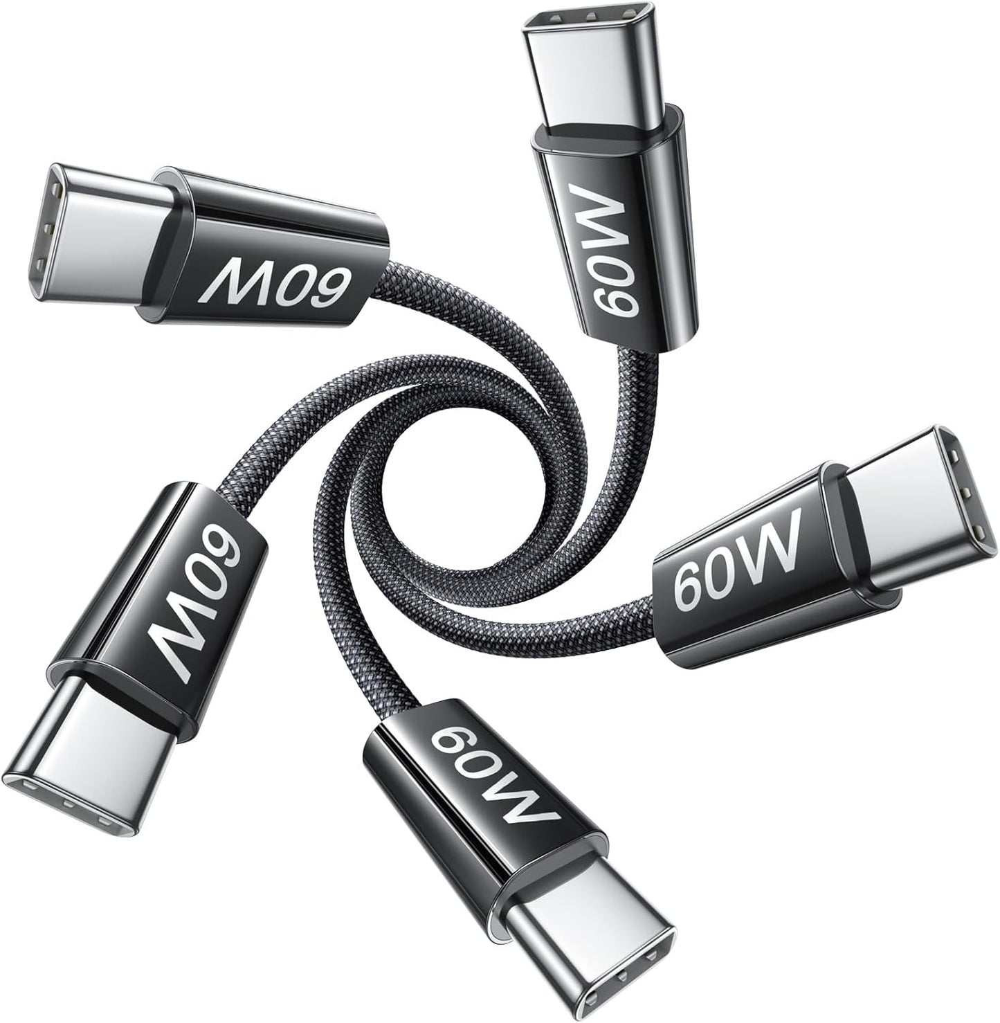 LISEN USB C to USB C Cable, 5-Pack [3.3/3.3/6.6/6.6/10FT] for iPhone 17 Charger Cord, 60W C to C Cable Fast Charging for iPad, iPhone 16 15 Pro Max, Galaxy S25/S24 USBC to USBC Cable Gifts for Men