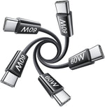 Lisen 5-pack usb c to c cable, 60w fast charging, 10ft for iphone 17, ipad, galaxy s25/s24