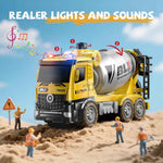 4pcs alloy construction truck toys, 9 inch light & sound vehicles for 2-4 year old boys, toddler kids gifts