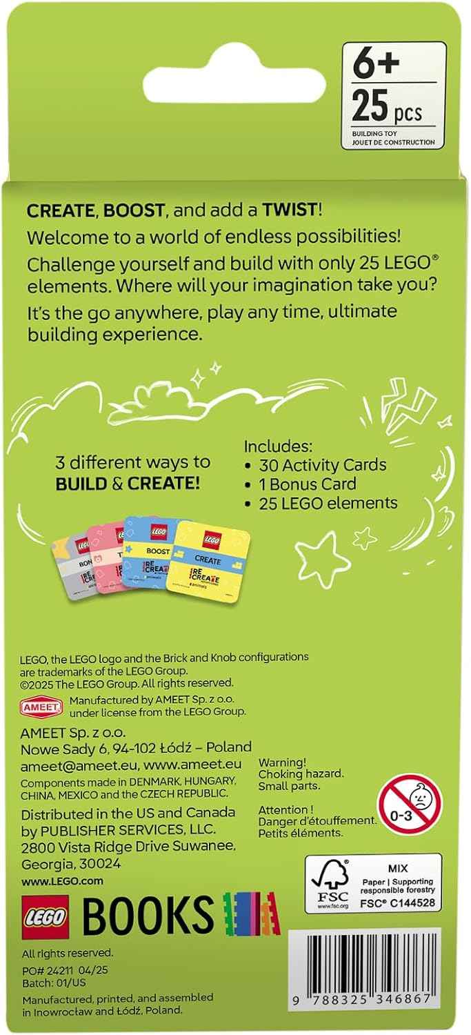 Lego Recreate Activity Cards – Animals | Creative Building Game with 30+ Activity Cards & 25 Lego Elements | Ages 6+