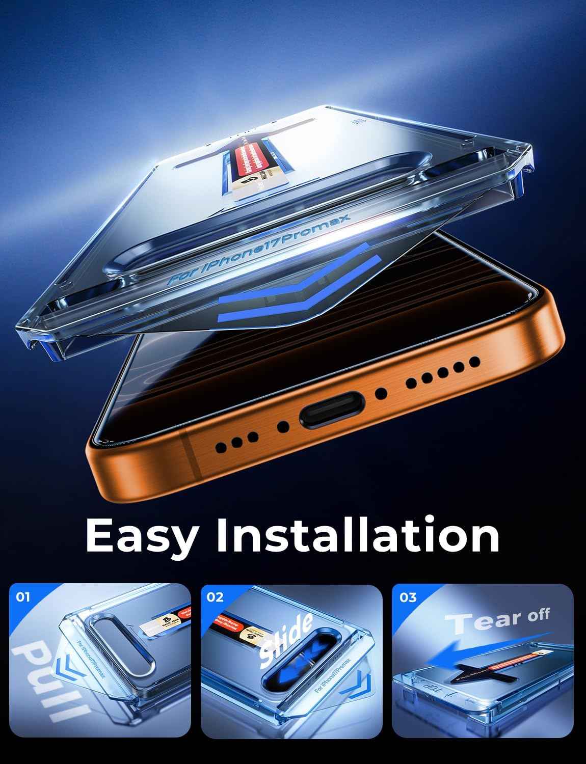 MAGIC JOHN 2 Pack for iPhone 17 Pro Max 6.9 inch Privacy Glass Screen Protector-[Anti-Spy] Auto Dust-Elimination, Bubble Free, Easy Installation, Daily Drop Protection