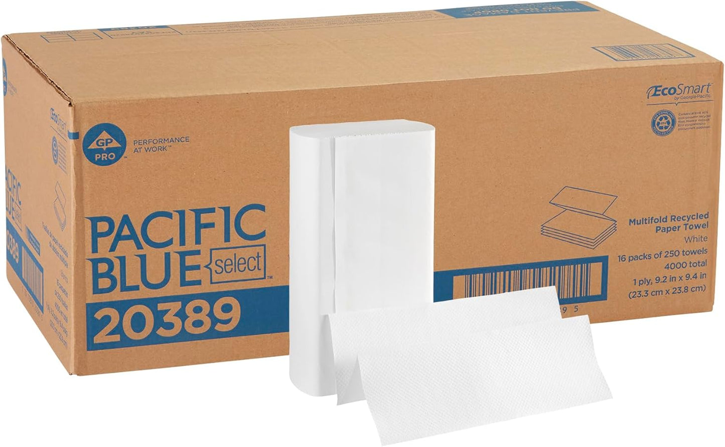 Georgia-Pacific Pacific Blue Basic Multifold Paper Towels (Previously Branded Acclaim) by GP PRO (Georgia-Pacific),White,20204,250 Towels Per Pack,16 Packs Per Case,(Case of 16 Packs,250 per Pack)