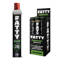 Grass Fed Beef and Pork Meat Sticks, 12g Protein, Teriyaki, 2 oz, Pack of 20