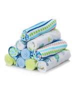 Spasilk newborn washcloths, 10-pack, 80% cotton, 20% polyester, 9x9 inches, various colorful prints