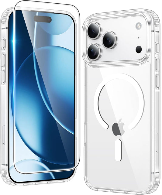 Clear Case Compatible with Phone 17 Air – Silicone MagSafe Compatible Ultra-Thin Shockproof Protective Cover with Magnetic Ring, Anti-Yellowing (Clear, Phone 17 Air)