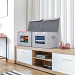 Large Collapsible Stackable Storage Bins with Lids for Home and Office
