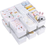 18-pack baby clothes organizer with 3 sizes for closet drawers