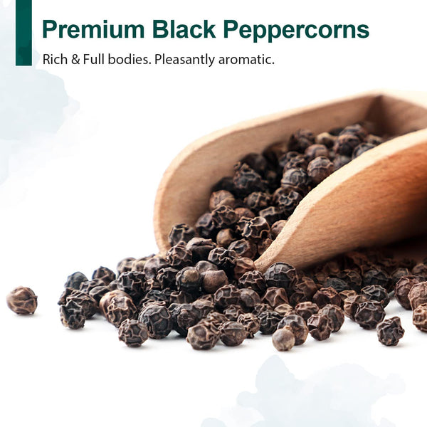Soeos Himalayan Pink Salt Coarse Grain Kosher Salt Refill with Whole Black Peppercorns Non-GMO Verified Spice Seasoning Set