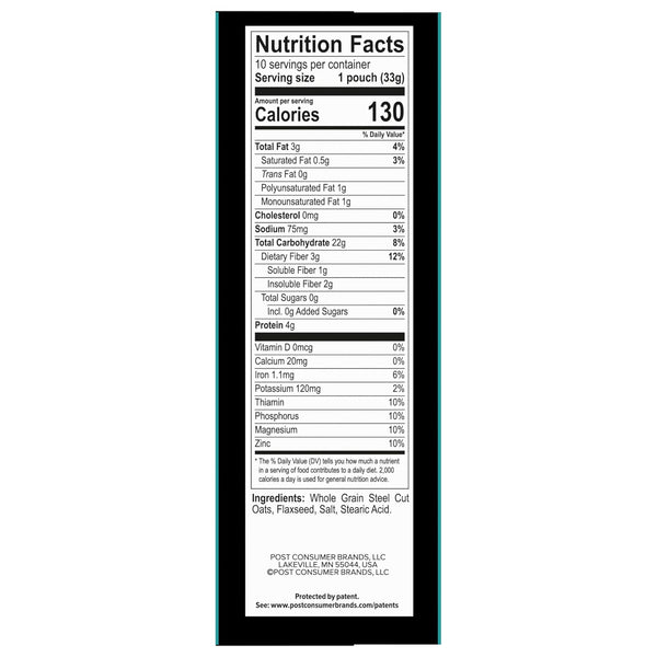 Better Oats Steel Cut Instant Oatmeal Packets, Original Flavor with Flax Seeds and Whole Grains, Quick-Cooking Breakfast, 11.6 oz Box of 10 Pouches (Pack of 6)