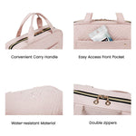 BAGSMART Toiletry Bag Travel Bag with Hanging Hook, Water-resistant Makeup Cosmetic Bag Travel Organizer for Accessories, Shampoo, Full-size Container, Toiletries (Baby Pink, Medium)
