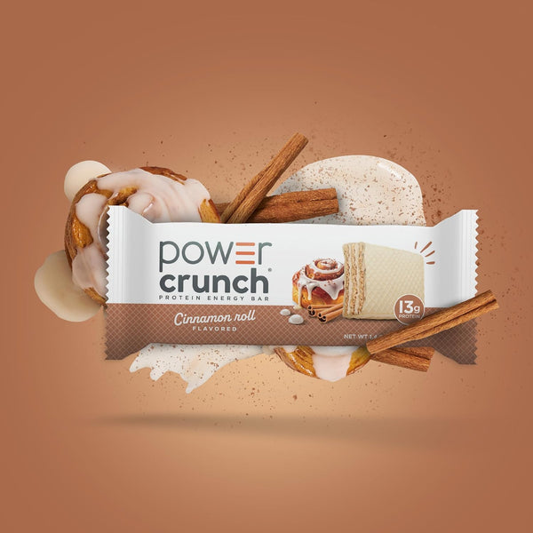 Power Crunch Protein Energy Wafer Bars, Cinnamon Roll, 1.4 Ounce, 12 Count