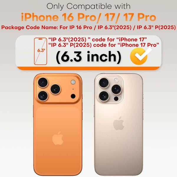 Tocol 9H hard Military Grade iPhone 17 screen protector 6.3 inch tempered glass 2 pack full coverage