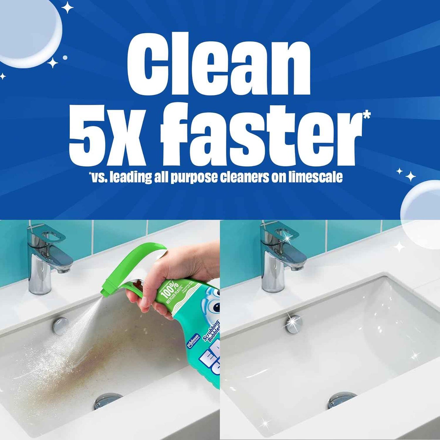 Scrubbing Bubbles Easy Clean Foaming Bathroom Cleaner for Showers, Sinks, Toilets, and Tiles, Bleach-Free, 32oz Spray