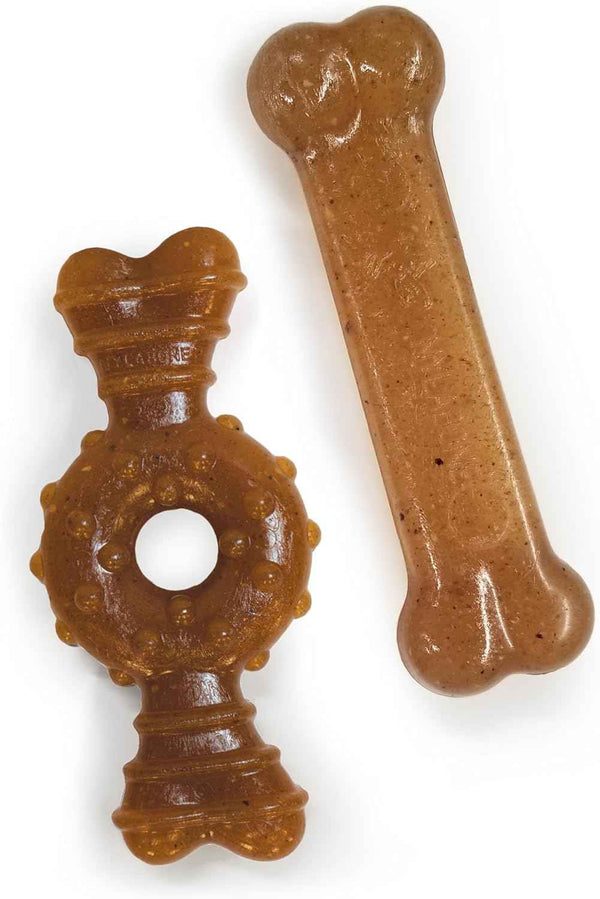 Nylabone Ring Bone Chew Toy for Puppies, Puppy Teething Toys, Puppy Enrichment Toys, Chicken Flavor, X-Small Dogs - Up to 15 lbs, 1 Count