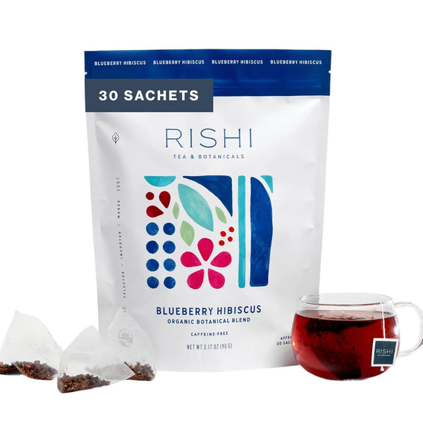 Rishi Tea Blueberry Hibiscus Herbal Tea - Organic Sachet Bags