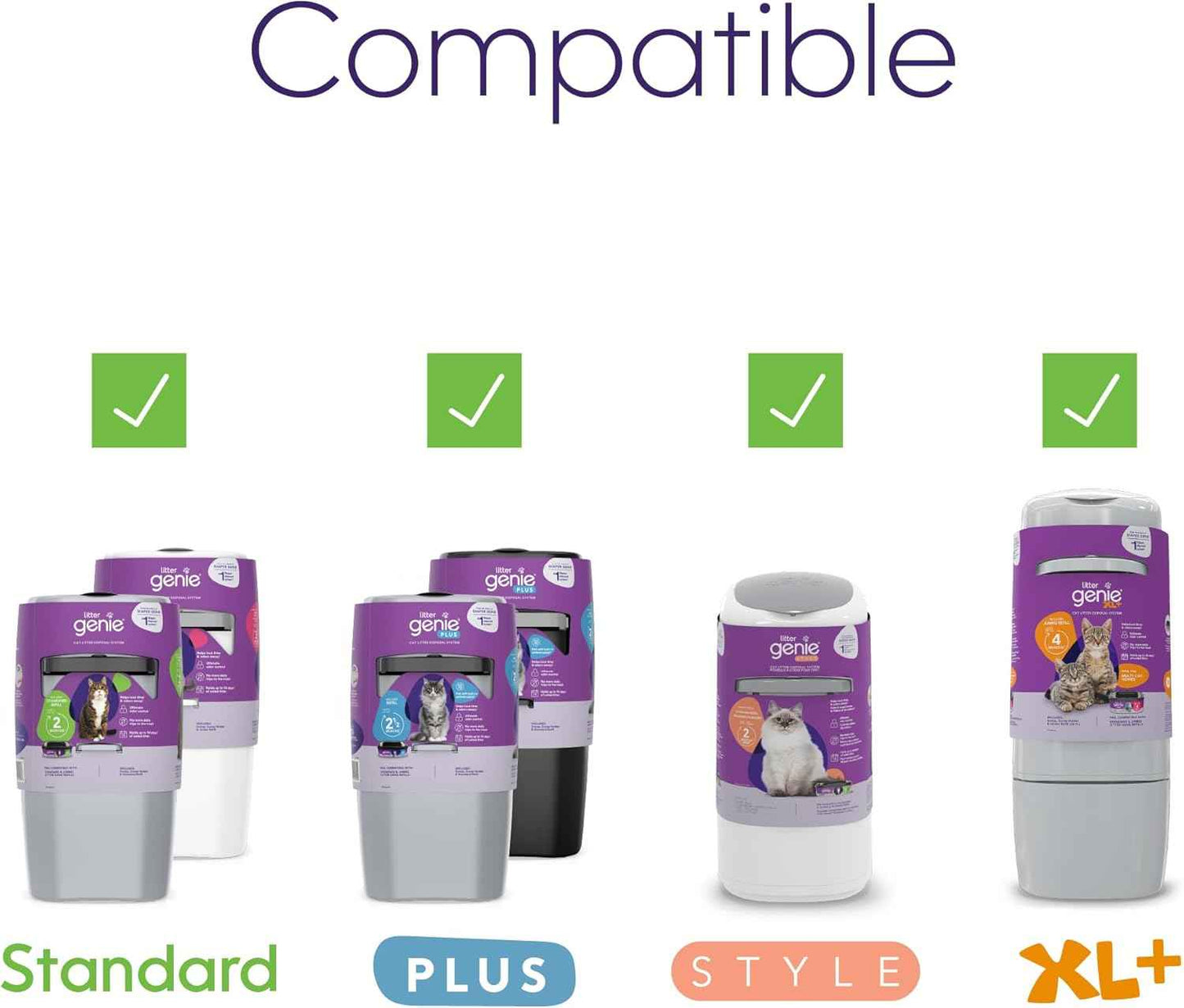 Litter Genie Refill Bags | Jumbo 1-Pack, 28 total ft | Up to 4 Months of Supply in 1 Cartridge | Ultimate Odor Control Cat Litter Bags