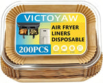 Air Fryer Liners Disposable,200PCS Victoyaw 9 Inch Square Air Fryer Parchment Paper Liners for 5-8QT Air fryer,Non-Stick Waterproof Airfryer Liners
