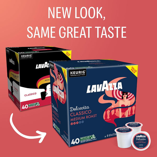 Lavazza Dolcevita Classico Single-Serve Keurig K-Cup Pods Medium Roast Coffee 40-Count Box