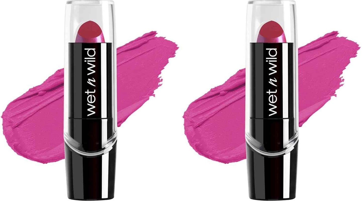 wet n wild Silk Finish Lipstick, Hydrating Rich Buildable Lip Color, Formulated with Vitamins A,E, & Macadamia for Ultimate Hydration, Cruelty-Free & Vegan - Cherry Frost