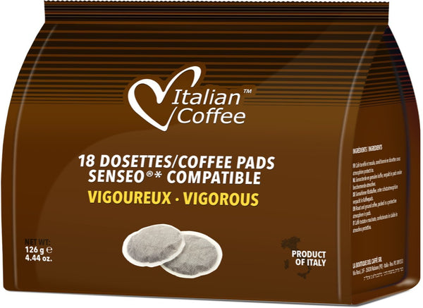 Italian Coffee Pads for Senseo Machines, 3 Flavors Mix, 54 Pads