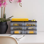 IRIS USA Plastic Stacking Desk Organizer for Home Office and Small Spaces