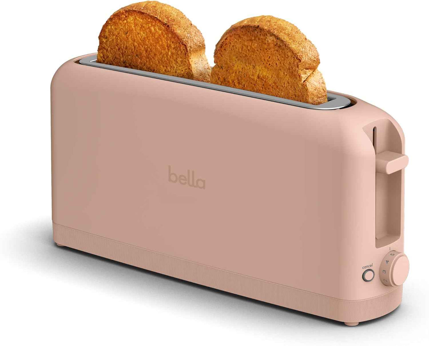 bella 2 Slice Slim Toaster, Fits-anywhere™ Kitchenware, 6 Setting Shade Control with Reheat & Cancel Buttons, Fits sourdough, 10” Long Slot, Anti Jam & Auto Shutoff, 900 Watt, Oatmilk