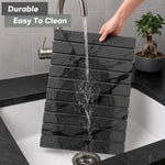 Large Stone Dish Drying Mat for Kitchen Counter, Dark Gray, 24"×16" & 8"x4"