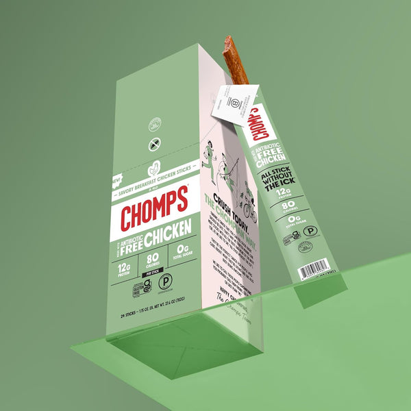 Chomps Savory Breakfast Chicken Jerky Snack Sticks 10-Pack