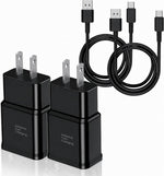 2 Pack USB C Android Phone Wall Charger Block & 6ft Charge Cable Cord