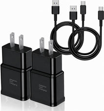 2 Pack USB C Android Phone Wall Charger Block & 6ft Charge Cable Cord