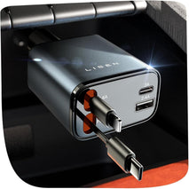 LISEN Retractable Car Charger, 84W Car Charger USB C Fast Charger Adapter for iPhone, Car Accessories for Men Women, Gifts for Fathers Day for Men Dad Husband, for iPhone 17 16 15 14 13 12 11 Samsung