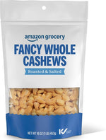 Amazon Grocery, Fancy Whole Cashews, Roasted & Salted, 16 Oz (Previously Happy Belly, Packaging May Vary)