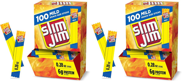 Slim Jim Original Smoked Meat Sticks, 100 Count, 0.28 oz Each
