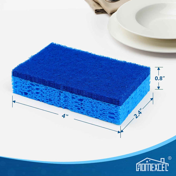 HOMEXCEL 24-Pack Non-Scratch Scrub Sponges for Cookware, Household, Bathroom
