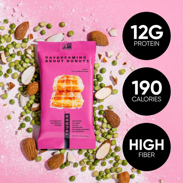 TRUBAR Vegan Protein Bars Variety Pack, 15 Count, Gluten Free, Plant Based, High Fiber