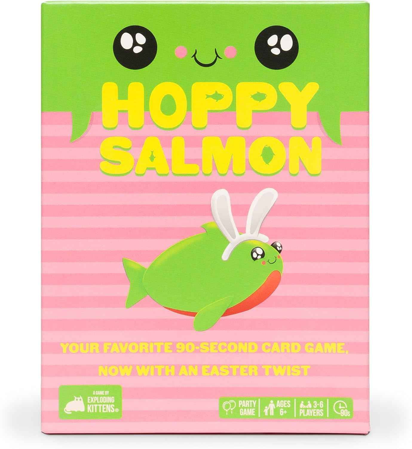 Exploding Kittens Happy Salmon 3-8 Players - Ages 6+ - 90 Second Rounds - Easy to Learn Quick Matching Card Game - Party Game, Family Game Night, Kid and Adult Card Game
