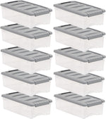 Amazon Basics Plastic Storage Containers with Secure Latching Lids for Organization