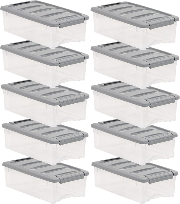 Amazon Basics Plastic Storage Containers with Secure Latching Lids for Organization
