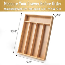 Bamboo Silverware Organizer for Kitchen Drawer with 5 Slots