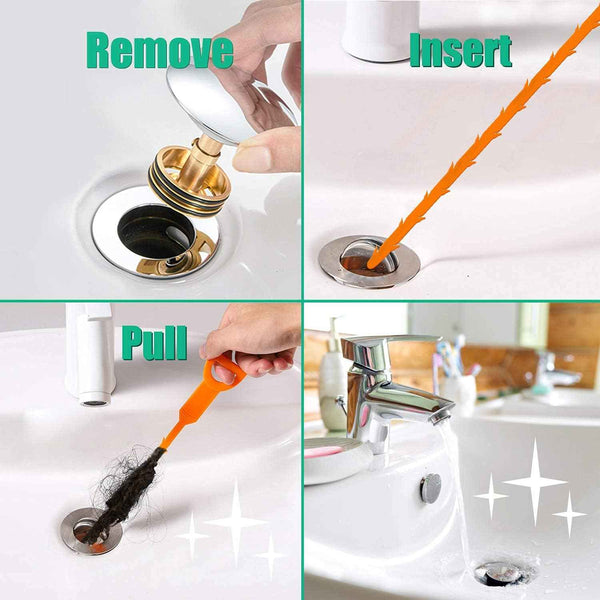 polypropylene shower unclogger tool 3 pack with 20 inch long-lasting drain snake