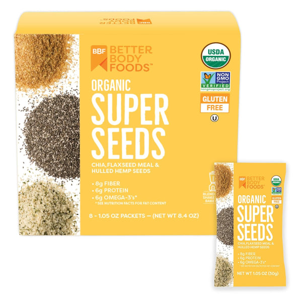 BetterBody Foods Superfood Organic Super Seeds - Blend of Chia, Flax, Hemp, 1lb