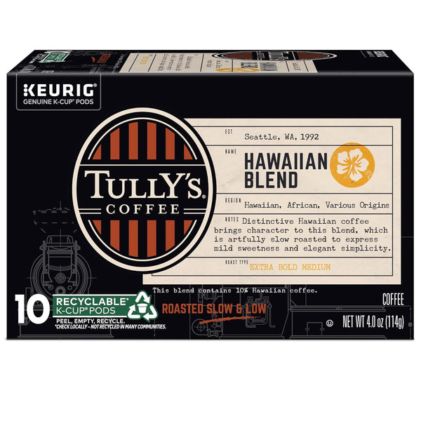 Tully's Coffee Hawaiian Blend Keurig Single Serve K-Cup Pods 60 Count