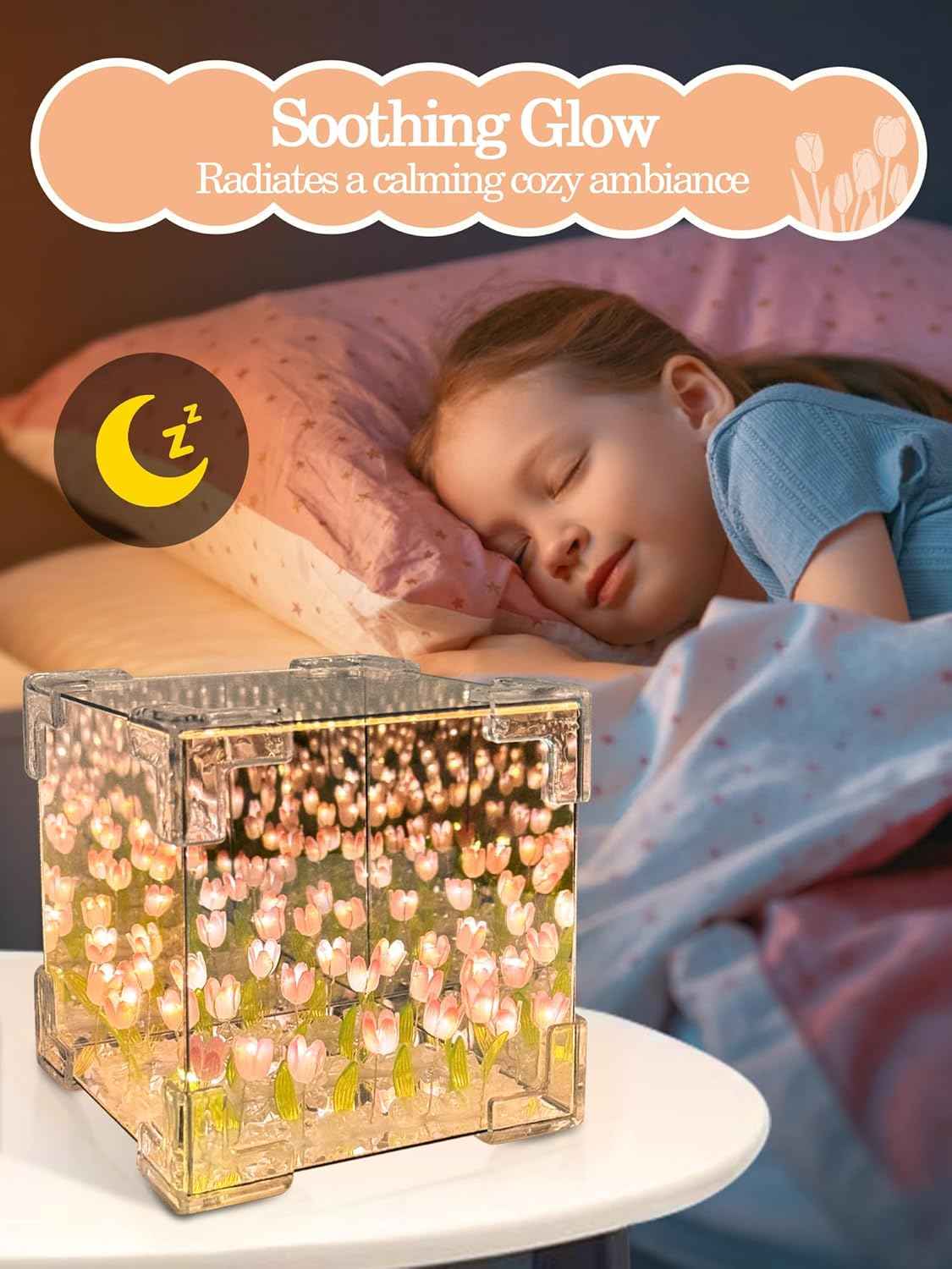 Tulip Lamp Night Light, Birthday Valentines Day Gifts for Women Her, LED Infinity Mirror Lamp Tulips Artificial Flower Lamp for Home Room Decor Romantic Gifts for Girlfriend Mom Sister Grandma Wife | Creative Gift, Artificial Flower, Decorations Lights, f